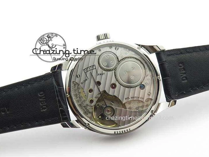 MIROTIME 0127 Effortless Portuguese IW544404 SS White Dial On Black Leather Strap A 7257